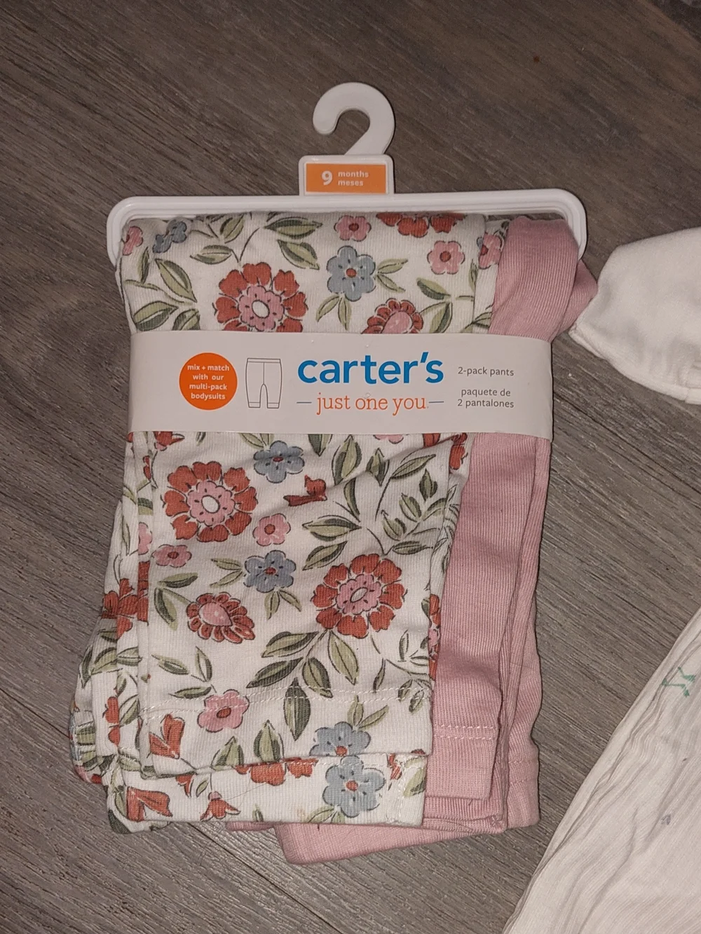 Carter's Cream and Green Frog Footed One-Piece Pajamas And Pack Of Pants